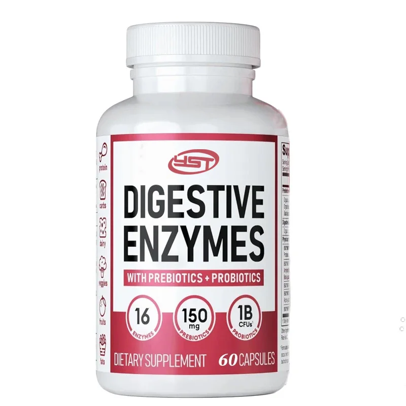 Enzima digestiva 60 capsule - Varie enzimi Probiotici biologici Probiotici Salute intestinali digestive Dististenza addominale