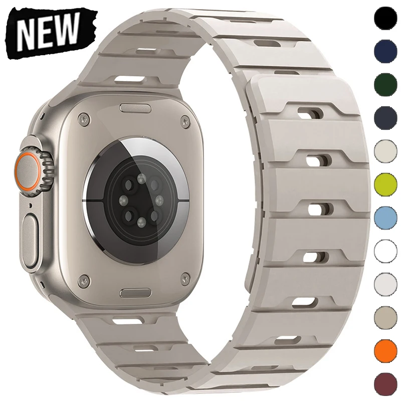 

Silicone Loop Magnetic Strap for Apple Watch Band 44mm 40mm 45mm 49mm 41mm 42 46mm Bracelet IWatch Series 8 SE 6 7 Ultra 2 9 10