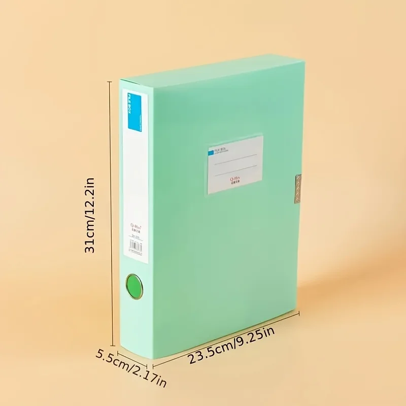 55mm Thick A4 File Box - Durable PP Material, Vertical Large Capacity Office Storage Folder with Tabs for Easy Organization image 6