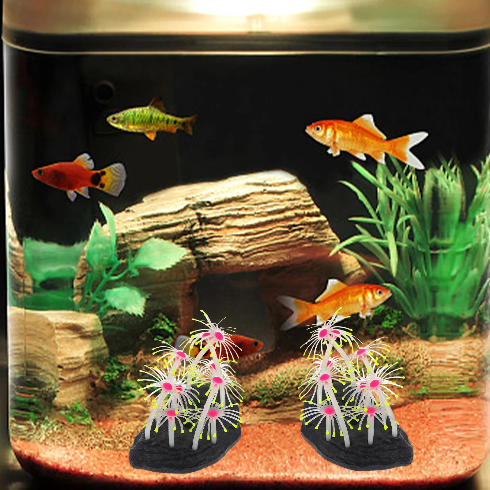 

Silicone Sea Anemone Aquarium Decoration Lifelike Fish Tank Ornament Realistic Underwater Sea Anemone Adorn Glow