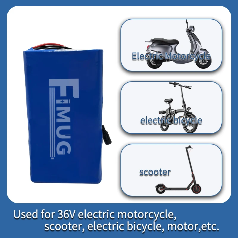 بطارية ليثيوم قابلة لإعادة الشحن 36 فولت 10500 مللي أمبير في الساعة، 10S3P، مناسبة للمنتجات الكهربائية مثل بطاريات السكوتر