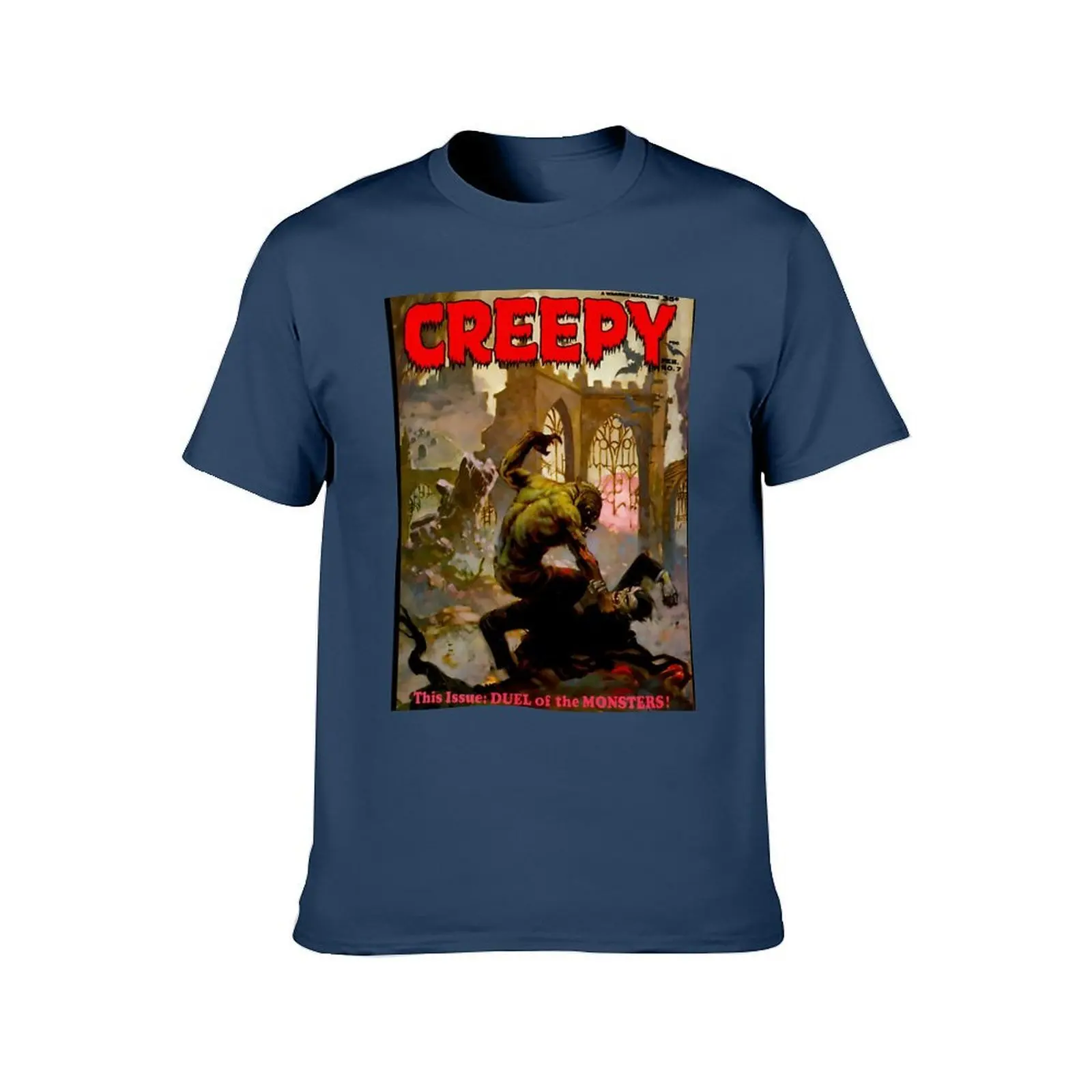 أخرى غطاء مجلة كريبي عتيق رائع! تي شيرت تي شيرت مع مطبوعات تي شيرت رجالي قطن تي شيرت