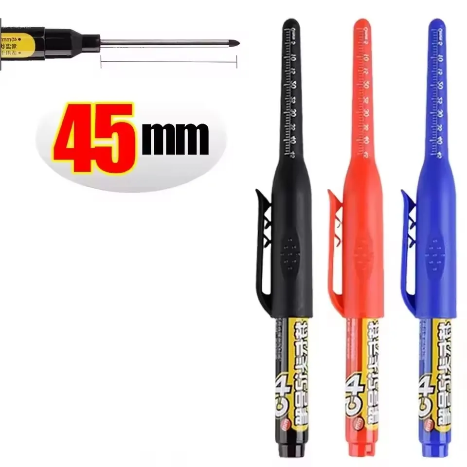 45mm Waterproof Long Head Nib Deep Hole Markers Pen Tile Carpenter Pen Multi-purpose for Woodworking