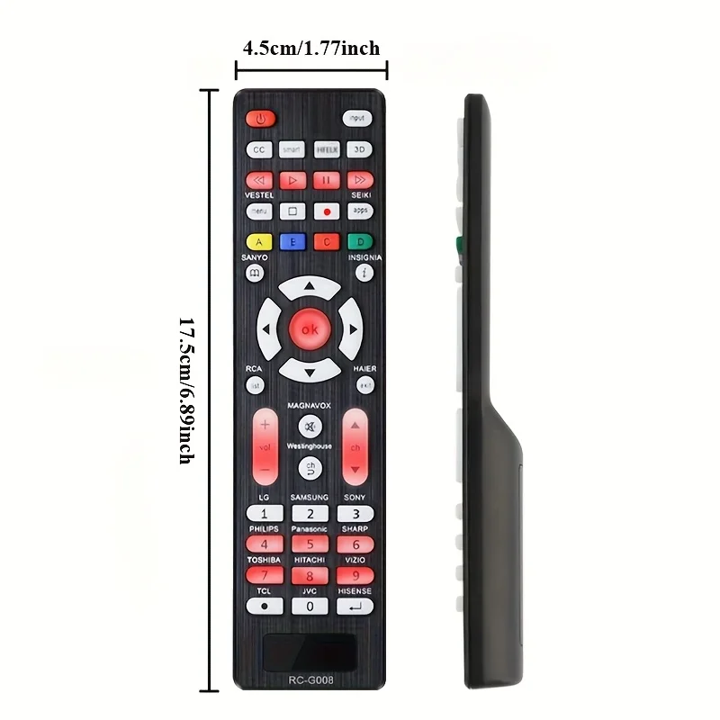 جهاز تحكم عن بعد للتلفزيون العالمي لهواتف سامسونج، إل جي، سوني، شارب، فيزيو، فيليبس، توشيبا، هيتاشي، سانيو، جي في سي، تي سي إل، هايسنس، فيستل، سيكي #2
