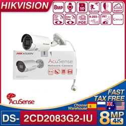 Hikvision 8MP 4K POE AcuSense DS-2CD2083G2-IU IP Camera IP67 IR H.265+ Built-in Mic AcuSense Fixed Bullet Network Camera