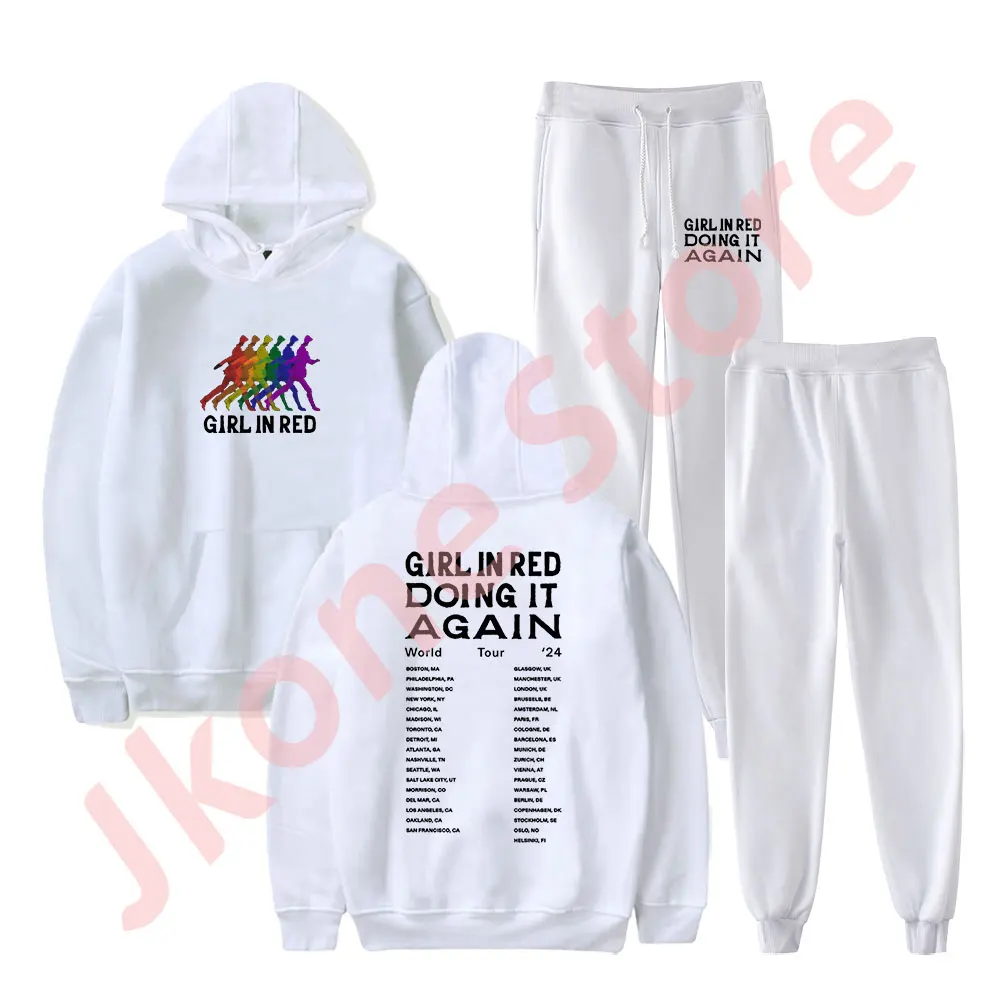 Girl in Red Silhouette Merch Hoodies Jogger Pants New Logo Streetwear Women Men HipHop Sweatshirts