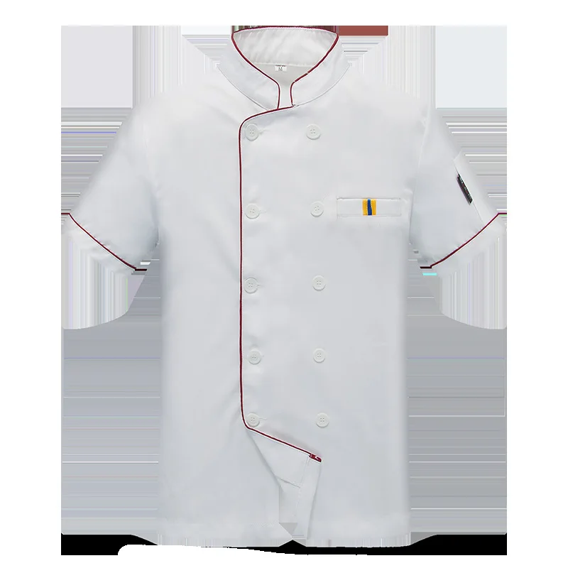 Kochuniform für Herren, Cafeteria, Kochuniform, kurzärmelig, wasserdicht, für Herren, Küche und Rücken, Küchenoberteil, Kochuniform