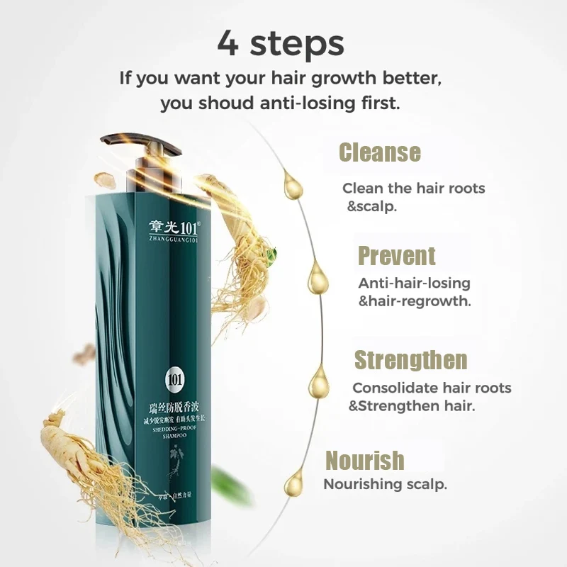 Zhangguang 101 Anti Hair Loss Hair Shedding Proof Shampoo 360g Ginger Nourishing Hair Conditioner Set Chinese HERBAL