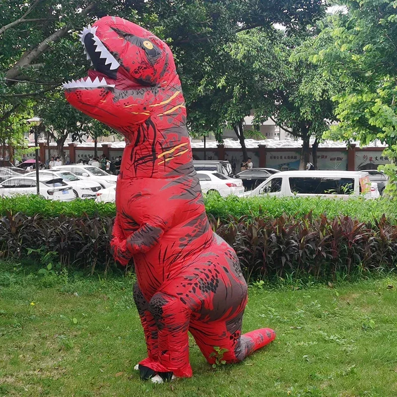 Adulto crianças t-rex inflável dinossauro terno vestido animal festa cosplay carnaval terno de halloween para homem mulher