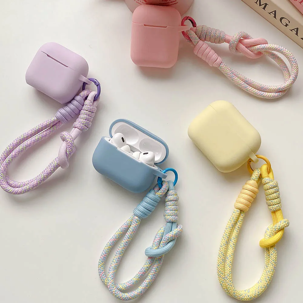 For Airpods 4 Pro 3 Generation Cover Ice Cream Silicone Case Full Protector Cover with Wrist Lanyard for Cute AirPods Pro 2 Case