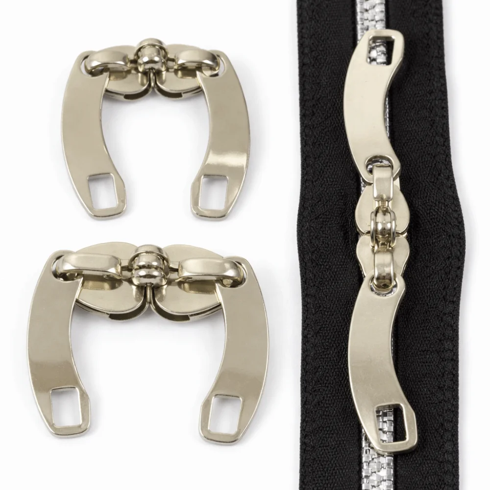 Bag Zipper Replacement #5 #8 #10 Zipper Slider Large Size Replacement Zipper Head with Holes Zipper Pull Bag Repair