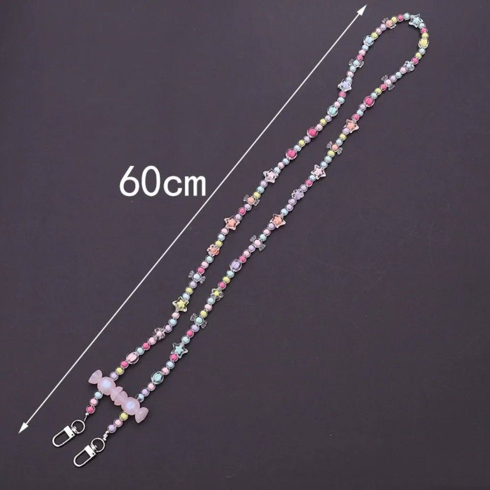 Telefoonhoesje Universele Lanyard Long Crossbody Candy Color Beaded Chain Mobiele Telefoon Hanger Dames Lange Nek en Schouderband