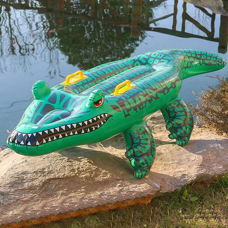 Z30 Simulation Crocodile Surfing Board Swimming Pool Floating Animal Summer Party Inflatable Water Toys Kids Water Playing Float