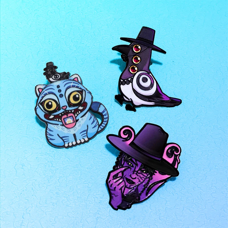 

AniPins Funny Witch Animal Pins 3-design Metal Enamel Cute Cartoon Tiger Bird Beast Brooch Pin On Clothes Backpack Lapel Badge