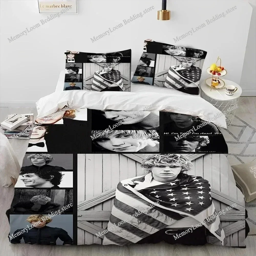 3D Print Cute Evan Peters Movie TV Actor Bedding Set Duvet Cover Bed Set Quilt Cover Pillowcase Comforter King Queen Size Boys