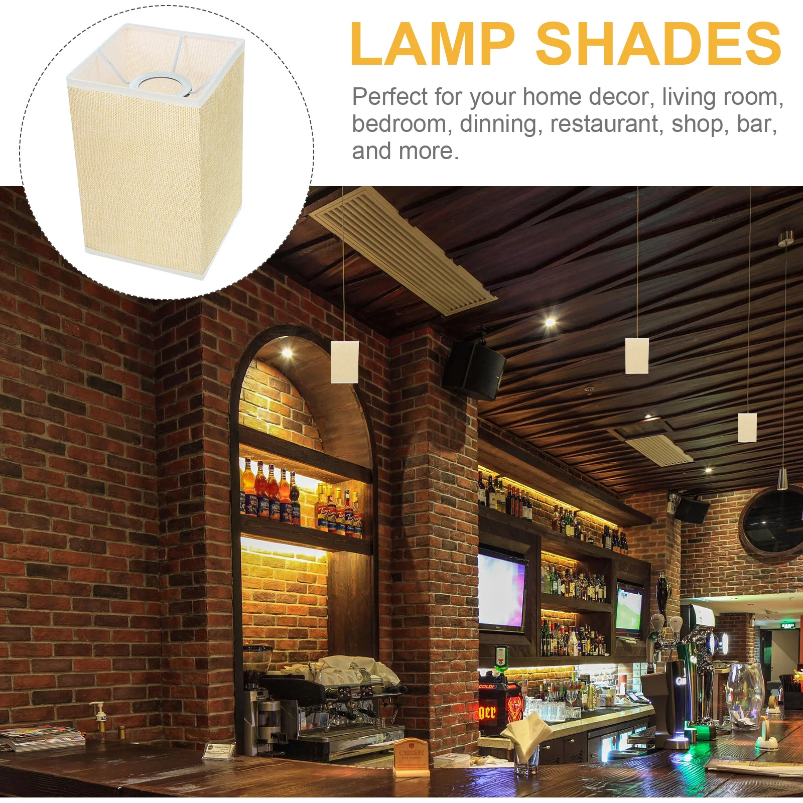 

Beige Square Lampshade Desk Table Floor Lamp Shades Linen Cloth Material Replacement 20x20cm Bedside Lighting Decor
