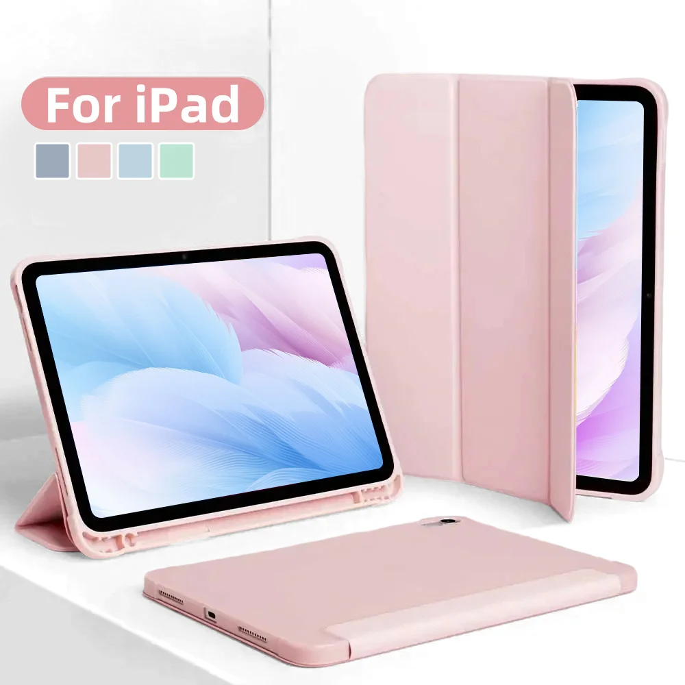 Smart Case with Pencil Holder for iPad 10.2/Pro 11/Pro 12.9/9.7/10.9/mini 6/Air 4 5 iPad 10th Generation Case  ipad case