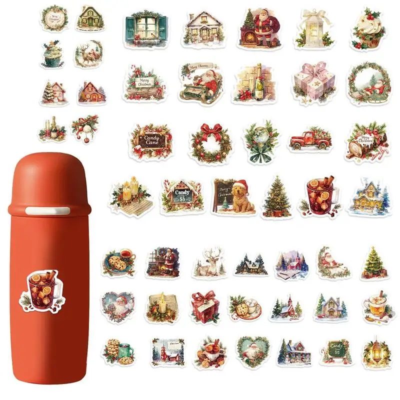 Christmas Stickers Bulk 100X Waterproof Merry Christmas Stickers Snowboard Decorations Water Bottle Stickers For Woman Girl Part