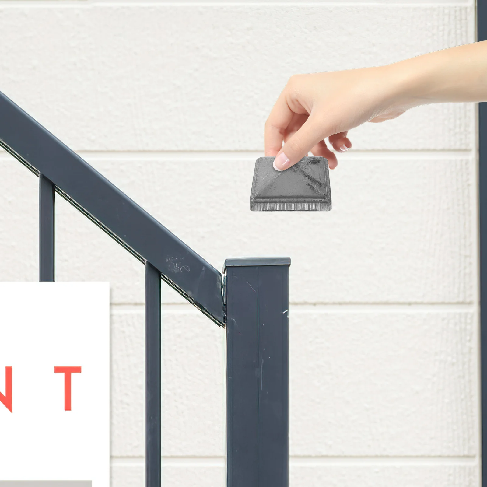 12 قطعة قبعات عمود السياج المعدني الهرم مستطيل يغطي واقية الحديد آخر قبعات ل سياج سطح السفينة ساحة الدرابزين عمود غطاء حديد #1