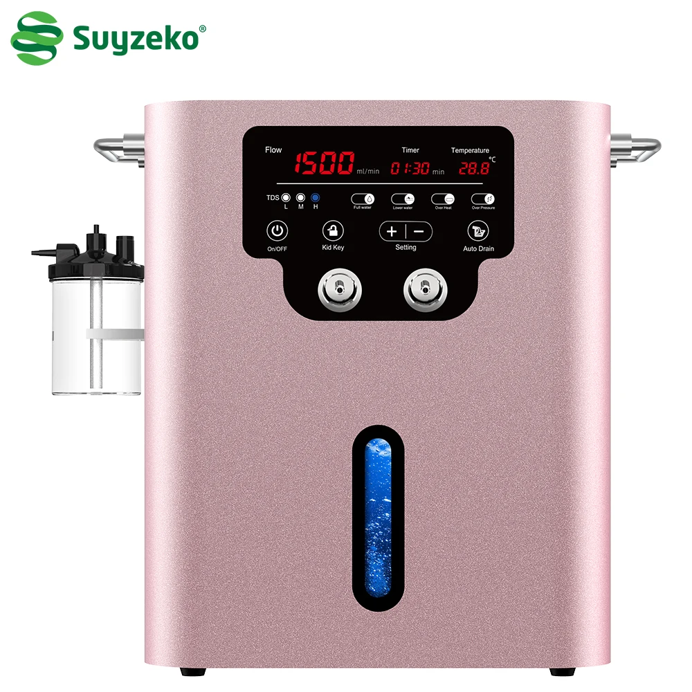 Suyzeko 1500ML Oxygen&Hydrogen Generator Device Hydrogen Inhalation Machine Low Noise Pure H2 Inhaler Water Ionizer 2025 Gifts