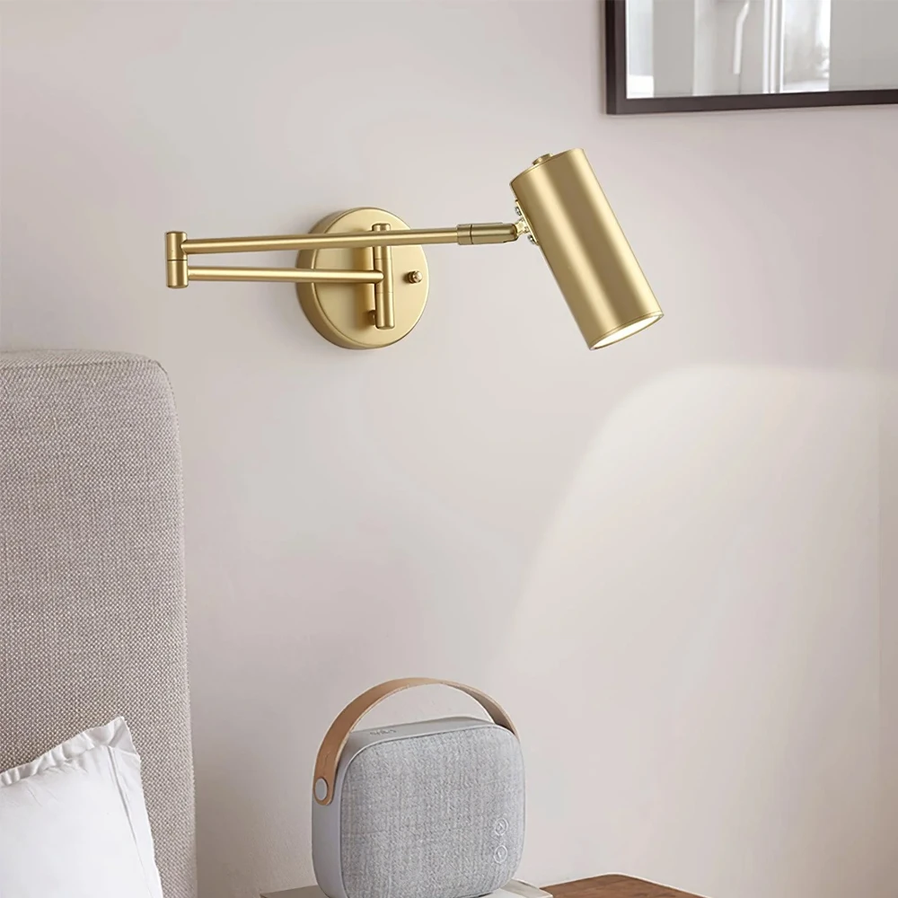 Swing Arm Wall Sconce Adjustable Wall Mounted Light Wall Lights  GU10 bulb light source Suitable for bedroom, bathroom, dressing