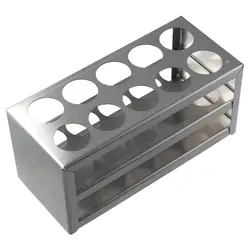304 Stainless Steel Test Tube Holder Wide Application 10 Hole 2 slots Lab Stand Rack 3 Layer for 26-29.5mm Tubes
