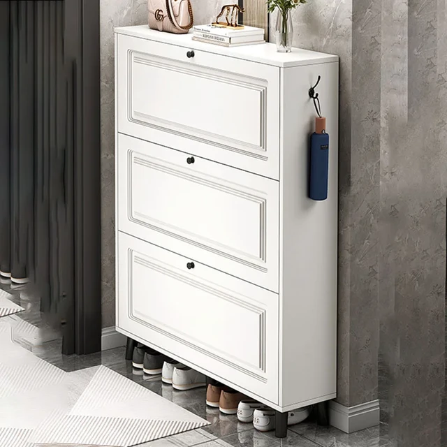 Hidden Wooden Shoe Cabinets Decor Flip Metal Shipping Shelf Shoe Rack Cover Mueble Zapatero Recibidor Entrance Hall Furniture