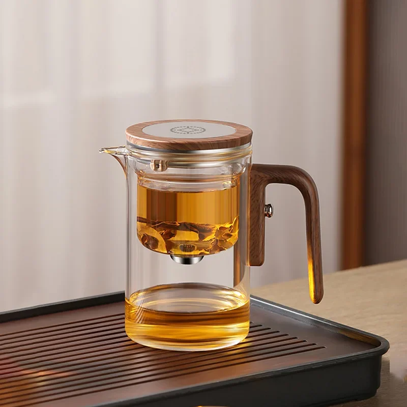 

Glass Tea Pot Water Separation Inner Container Teapot One Click Magnetic Switch Tea Separation Filtration Glass Tea Pot
