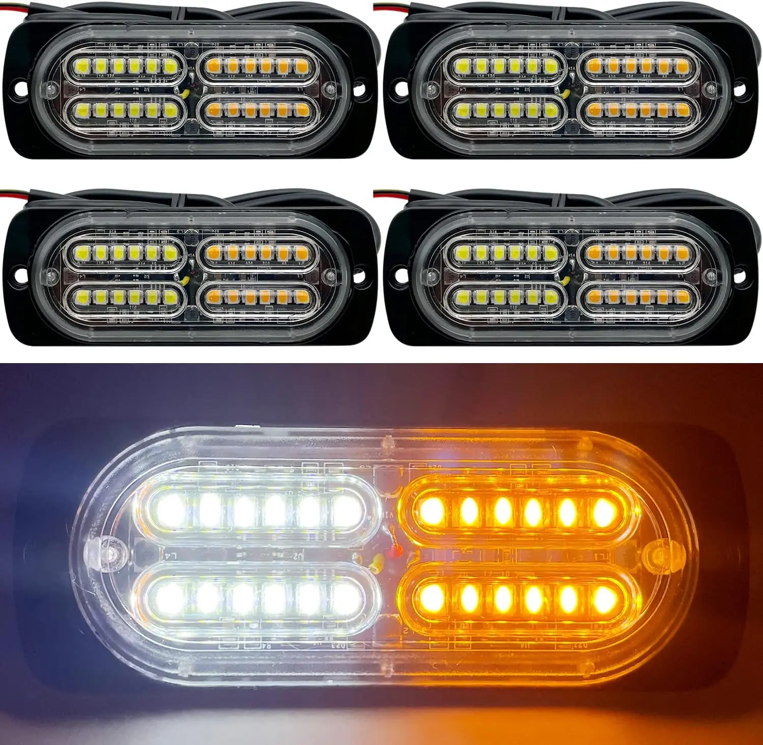 

24-LED Super Bright Strobe Lights, 32 Patterns, Waterproof, for Cars Trucks SUVs