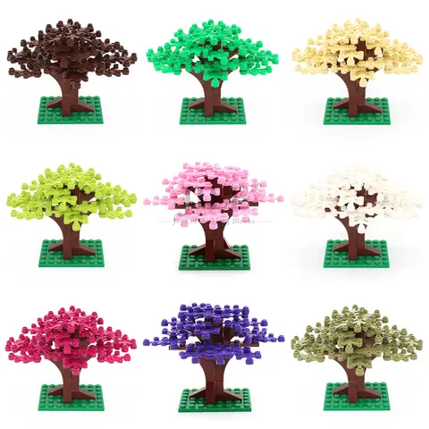Moc DIY Garden Plants Small Tree 9 Colors Courtyard Enlighten Building Block Bricks Compatible All Brand Assembles Particles