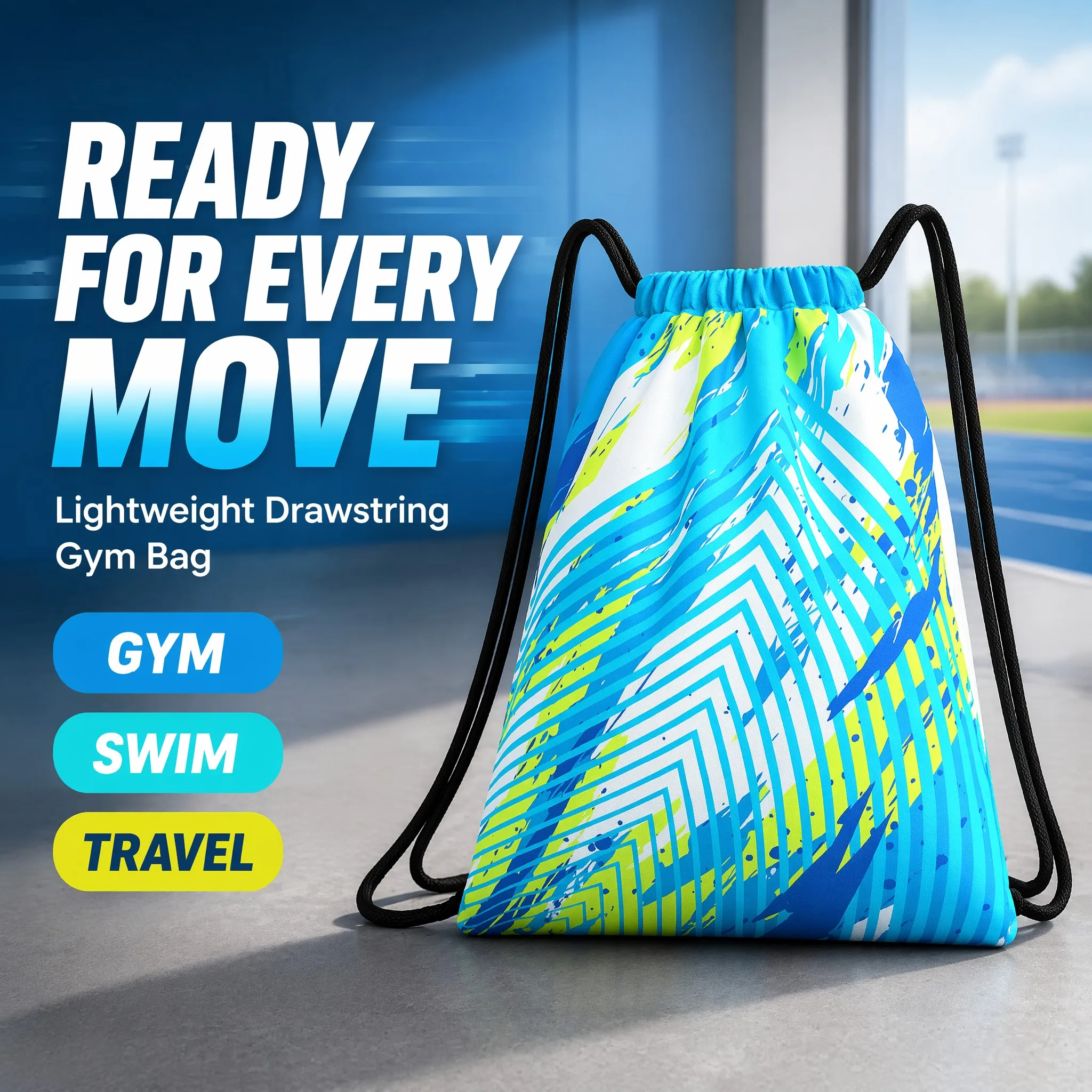 ZACKPACK DB98 Drawstring Backpack, Waterproof Gym Bag, Lightweight Sport Backpack for Travel, School, Outdoor and Daily Use