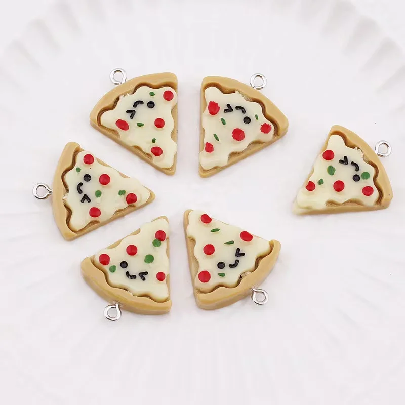 10pcs Simulated Pizza Charms For Pendant DIY Earrings Necklace Jewelry Accessories Finding