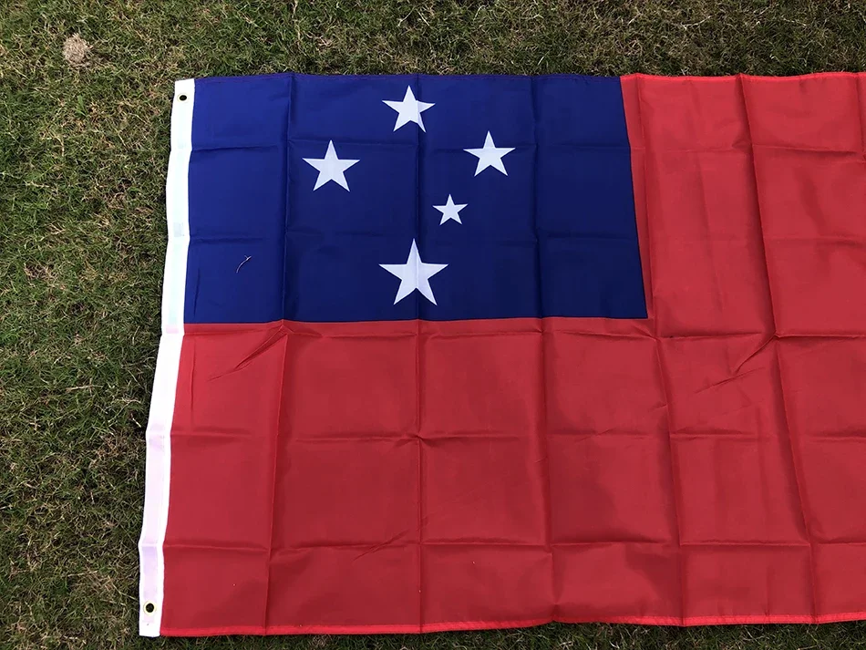 TIKI FLAG 3x5ft ساموا العلم 90x150 سنتيمتر البوليستر WS WSM SAMOA العلم الوطني لتعليق لافتة الديكور