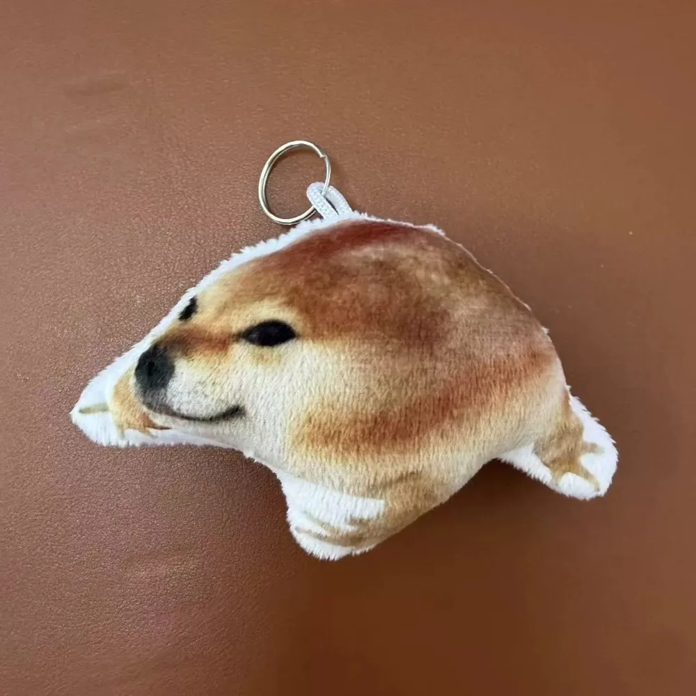 Shiba Inu Voice Button Keychain Dog Meme Squeeze Keyboard Keychain Bag Charm With Sound Finger Keyboard Pendant Backpack