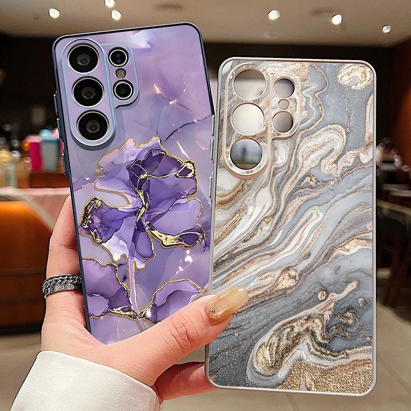 Magnetic Marble Pattern Phone Case For Samsung Galaxy S26 S25 Ultra Edge S24 S23 FE A57 A17 A56 A37 A16 A36 A55 A54 A15 PC Cover