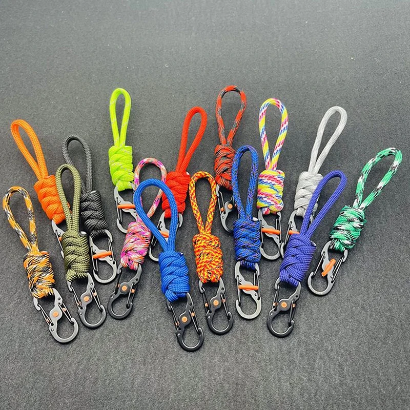 10cm Umbrella Rope Anti-theft And Anti-lost 8-shaped Keychain With Lock 8-shaped Lock Portable Outdoor Lanyard Hanging Buckle
