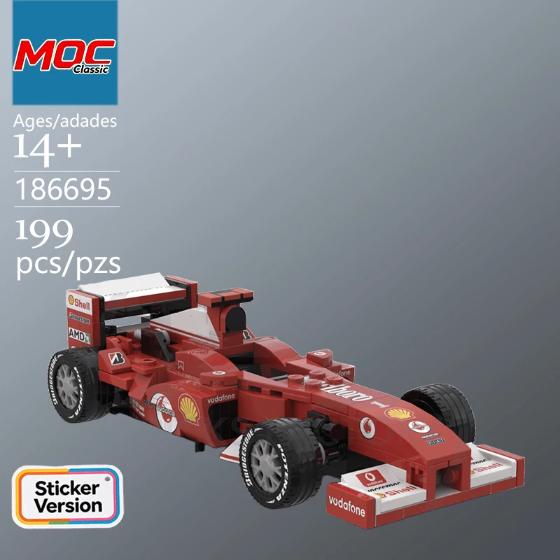 Custom MOC 8-Stud Champion Racing Car F2004 Technic Model - Trendy Educational Toy, A Must-Have for Car Enthusiasts