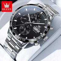 OLEVS 6683 Luxury Automatic Watches for Men Classic Dual Calendar Chronograph Waterproof Original Men's Mechanical Wristwatches