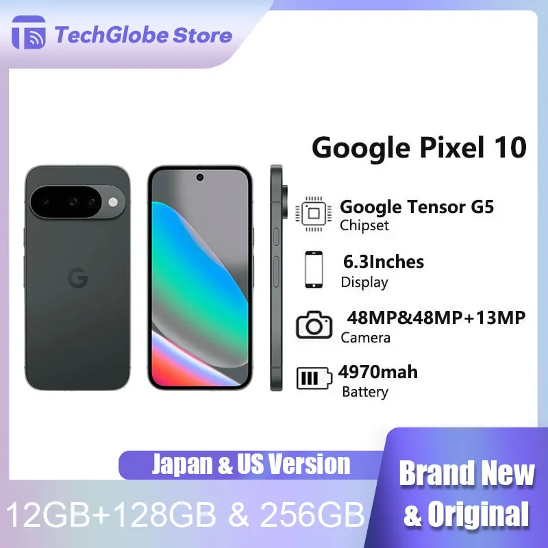 New Original Google Pixel 10 SmartPhone Google Tensor G5 6.3 inches Advanced Triple Rear Camera 4970 mAh 24+ Hour Battery NFC