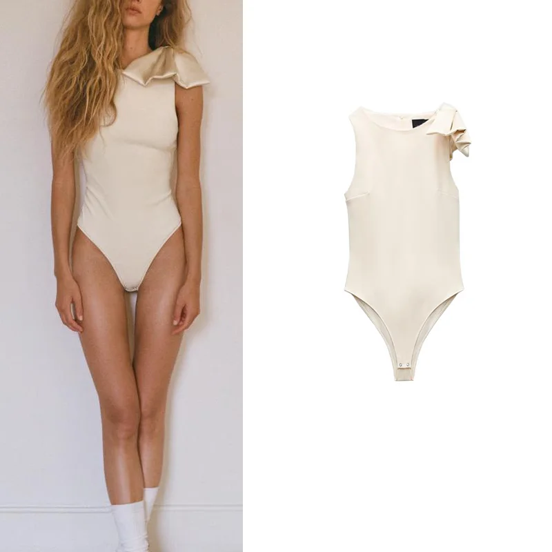 

Spring New High-Waisted Slim-Fit Satin Sensation Rer with Se Pants And Knot Design Women's High Faion Piece