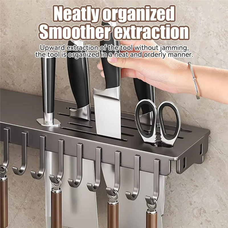 ABRB-ที่ใส่มีดอเนกประสงค์ติดผนัง-ชั้นวางพับได้สําหรับห้องครัว รวมถึงท่อตะเกียบและที่เก็บเครื่องตัด