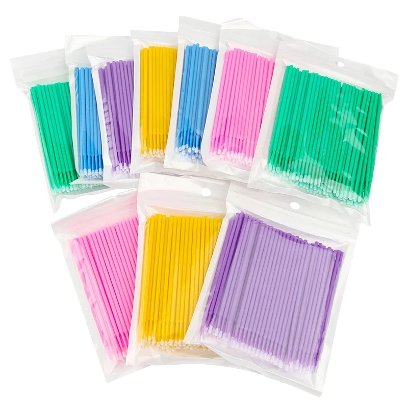 50/100Pcs Micro Brushes Cotton Swab Eyelash Brushes Lipbrushes Applicator Individual Eyelashes Removing Makeup Tools