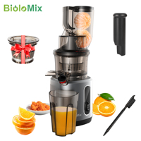 BioloMix Professional Slow Juicer 200W 40-65 RPM Cold Press Extractor with 75mm Large Chute for Whole Fruits Processing