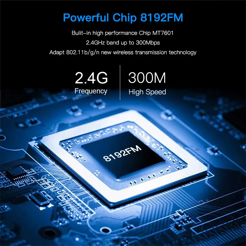 WiFi 4 300Mbps USB WiFi Adapter 2.4GHz Wireless Network Card Driver Free for Windows 11/10/7 PC Laptop Desktop