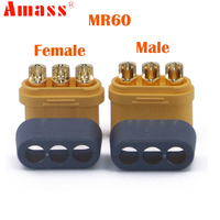 Genuine Amass MR60 Connector Plug Male Female Connector 3.5 Bullet Connector for RC Model Motor ESC Connection