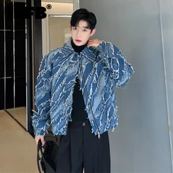 IEFB Denim Jackets Trend Man Fashion Korean Style Personality Tassel Jean Coat Niche Design Casuall Outerwear Tide New 9C2140