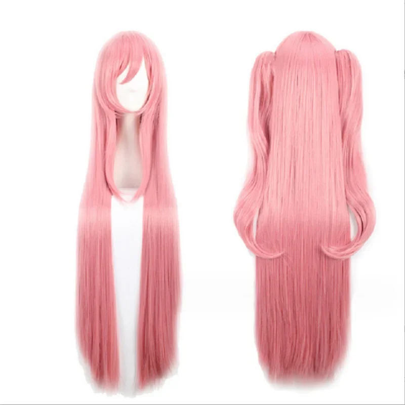 Owari no Seraph Of The End Krul Tepes Cosplay Wig Pink 100CM Long Straight Synthetic Hair Double Ponytail Anime Cosplay Wig