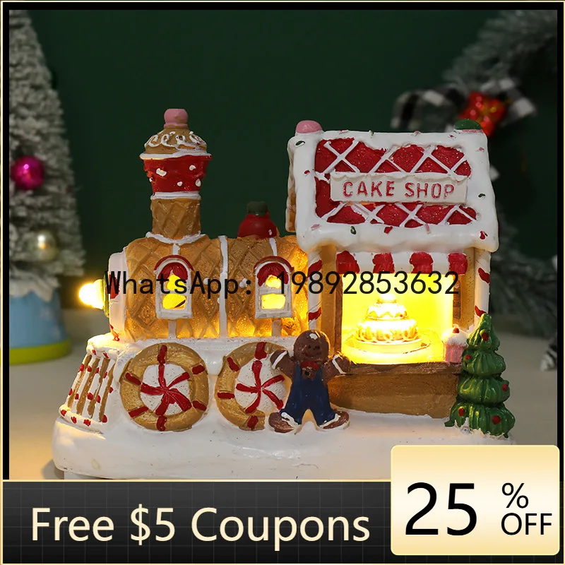 

Z4 Christmas Decorations Gift Creative Ornaments Electric Music Glowing Snow House