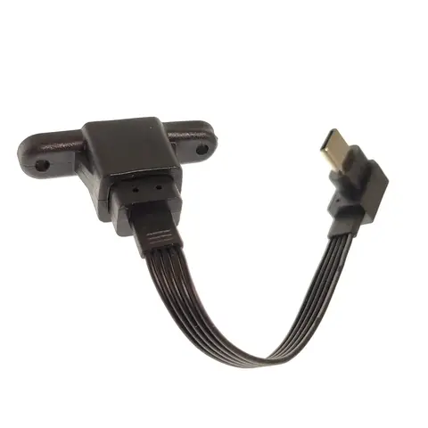 USB-C 엘보 어댑터 케이블 – C형 확장, 듀얼 플렉서블 PD 충전 케이블, C-벤드 플랫 실리콘, 10-100