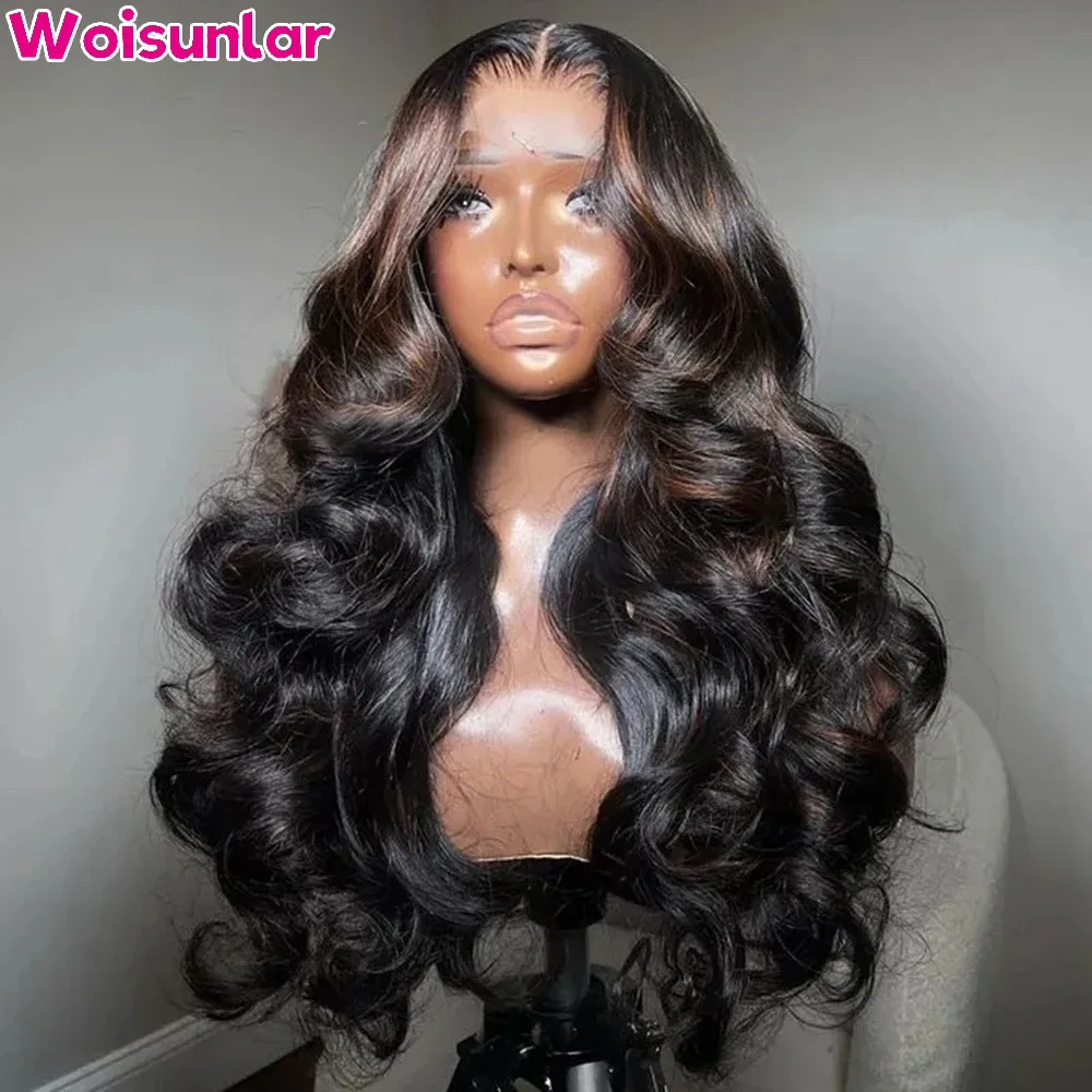 

Highlights Brown Body Wave Wigs Human Hair Pre Plucked 13x6 Transparent Lace Front Wig 5X5 Closure Wigs Human Hair Wigs 100%